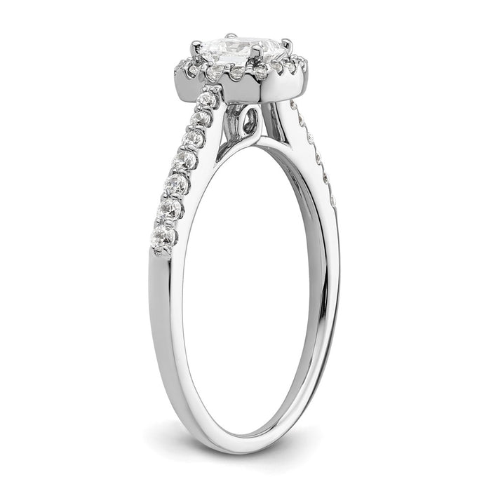 Exclusive 14K White Gold Halo Semi-Mount Engagement Ring for 1/2 Carat Diamond-6