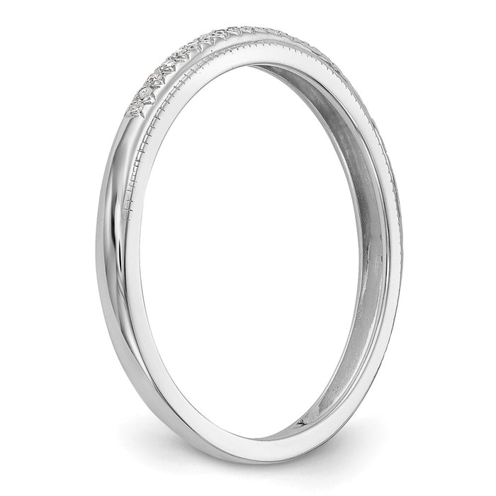 High-Quality 14K White Gold Diamond Wedding Band, 1/15 Carat - Stylish Value!-6