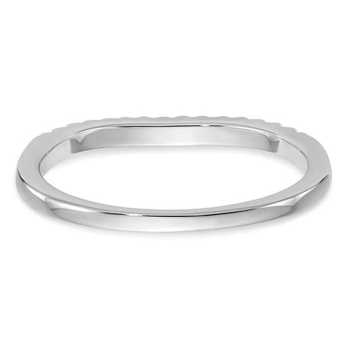 Buy Stylish 14K White Gold Diamond Wedding Band, 1/8 Carat Total Weight-5
