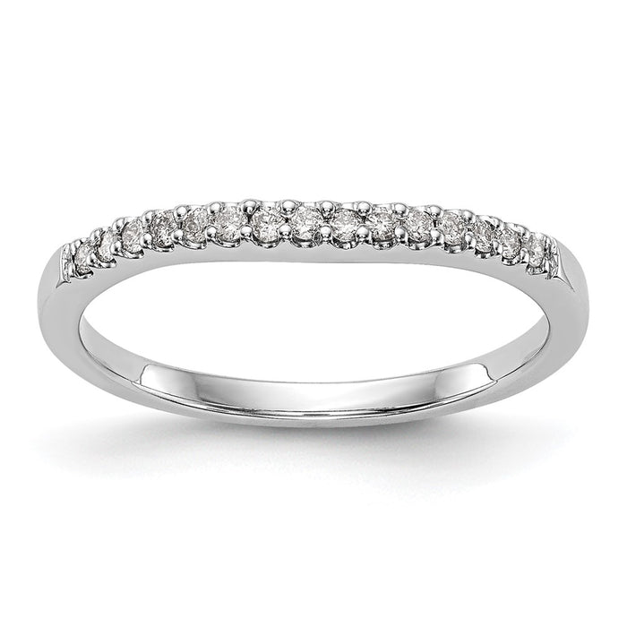 Buy Stylish 14K White Gold Diamond Wedding Band, 1/8 Carat Total Weight-1