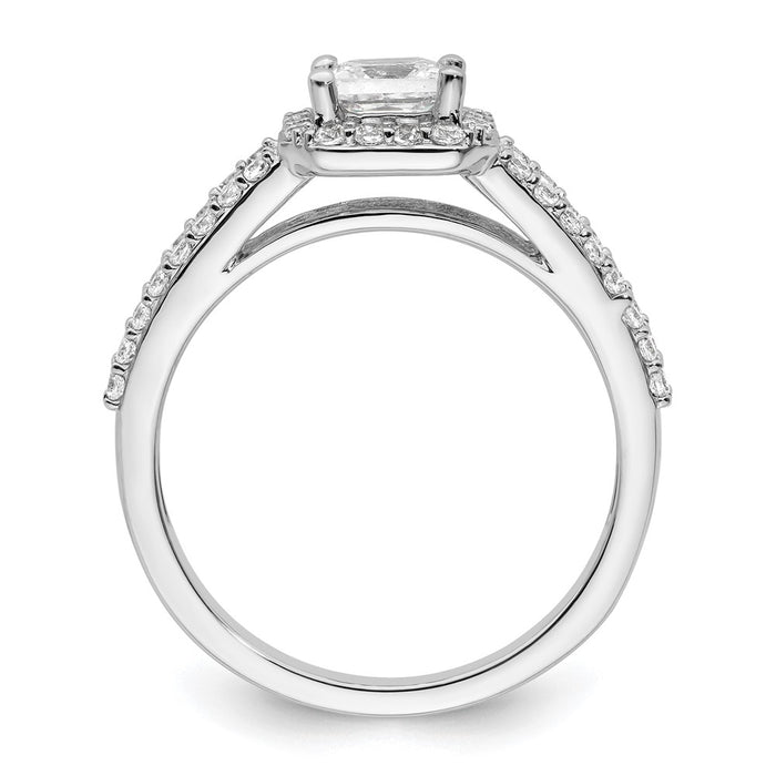 Buy Stylish 14K White Gold Halo Semi-Mount Engagement Ring for 1/2 Carat Stone-2