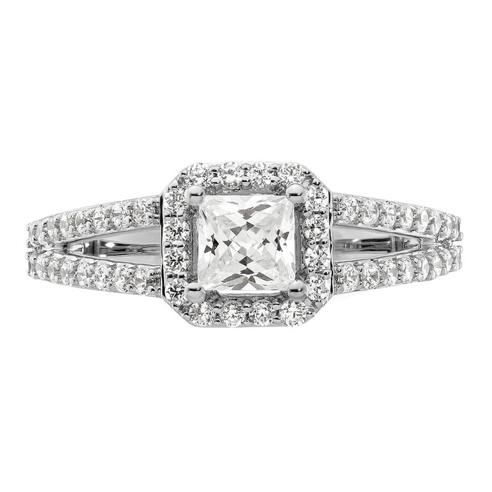 Buy Stylish 14K White Gold Halo Semi-Mount Engagement Ring for 1/2 Carat Stone-4