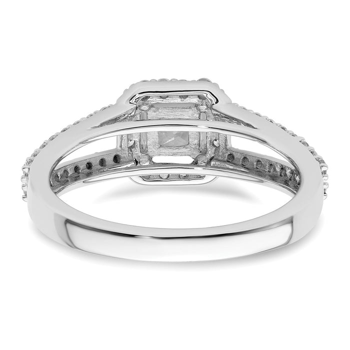 Buy Stylish 14K White Gold Halo Semi-Mount Engagement Ring for 1/2 Carat Stone-5