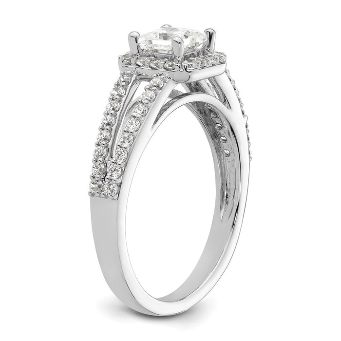 Buy Stylish 14K White Gold Halo Semi-Mount Engagement Ring for 1/2 Carat Stone-6