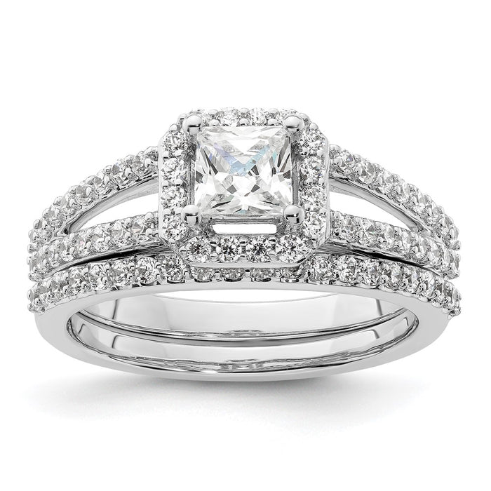 Buy Stylish 14K White Gold Halo Semi-Mount Engagement Ring for 1/2 Carat Stone-7