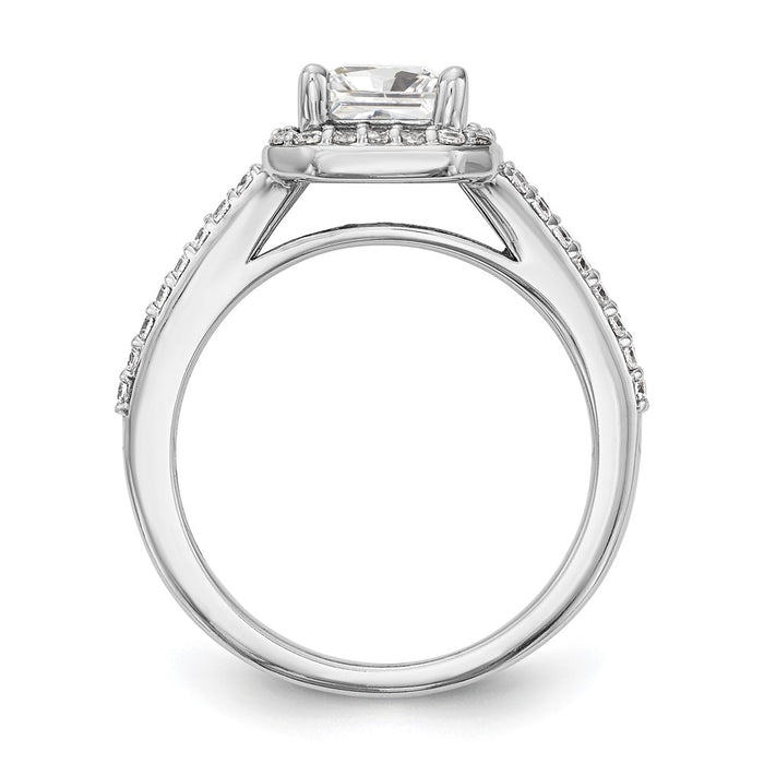 Buy Stylish 14K White Gold Halo Semi-Mount Engagement Ring for 1 Carat-2