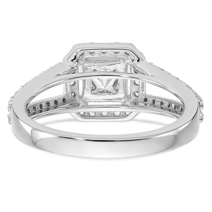 Buy Stylish 14K White Gold Halo Semi-Mount Engagement Ring for 1 Carat-5