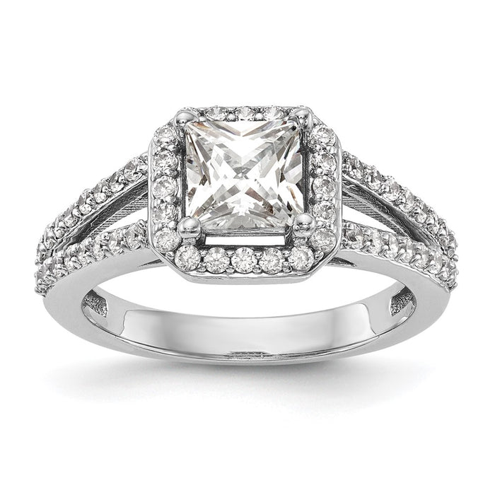 Buy Stylish 14K White Gold Halo Semi-Mount Engagement Ring for 1 Carat-1