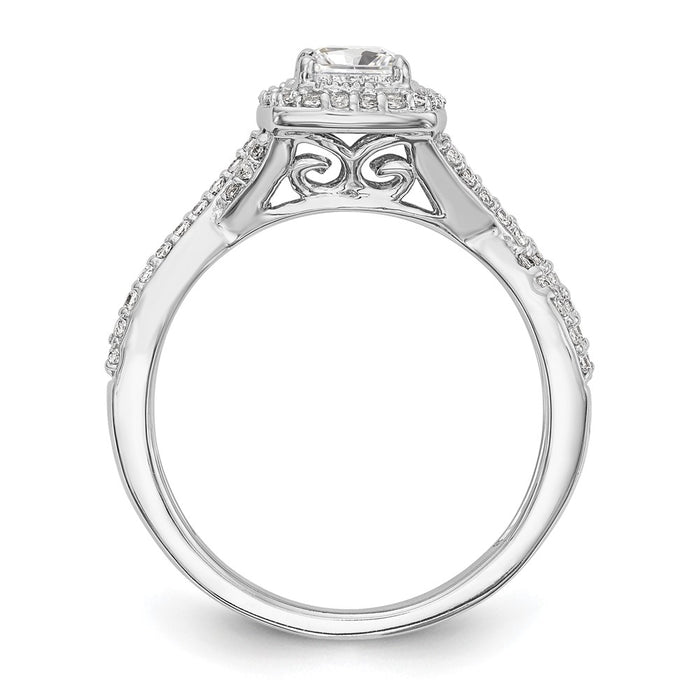 High-Quality 14K White Gold Halo Twist Engagement Ring for 1/3 Carat Stone-2
