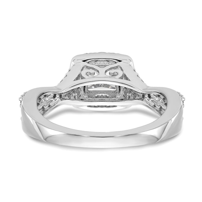 High-Quality 14K White Gold Halo Twist Engagement Ring for 1/3 Carat Stone-5