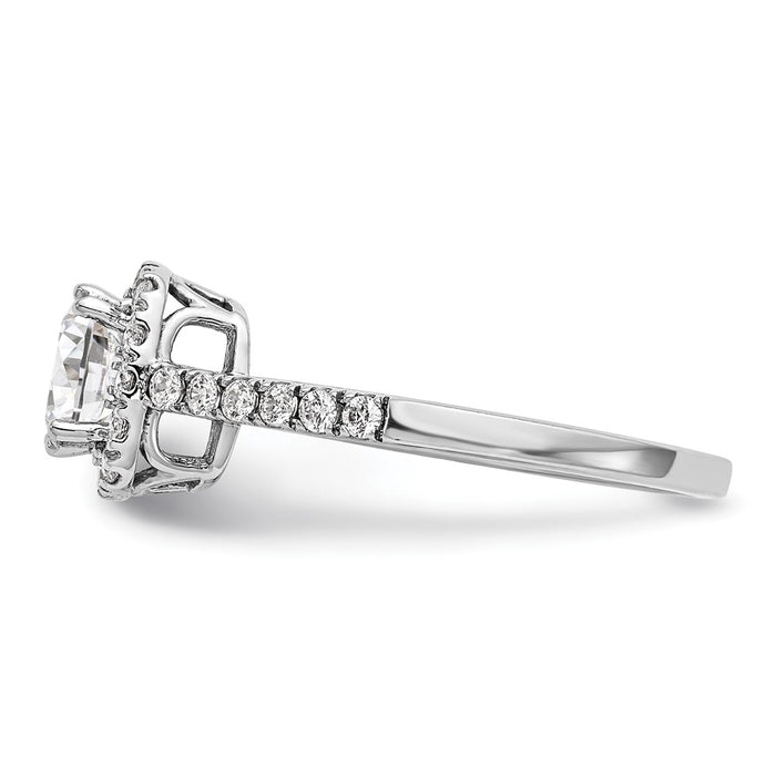Exclusive 14K White Gold Halo Engagement Ring - 3/8 Carat Diamonds, 1 Carat Setting-3