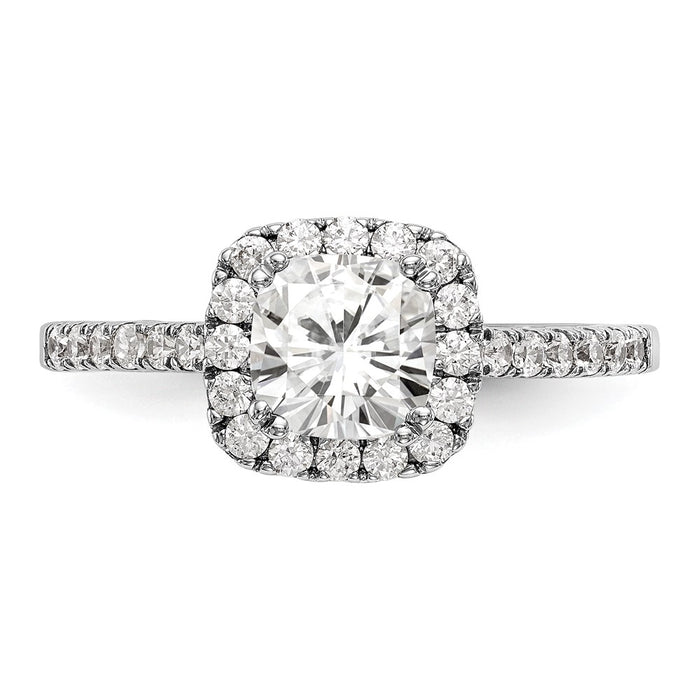 Exclusive 14K White Gold Halo Engagement Ring - 3/8 Carat Diamonds, 1 Carat Setting-4