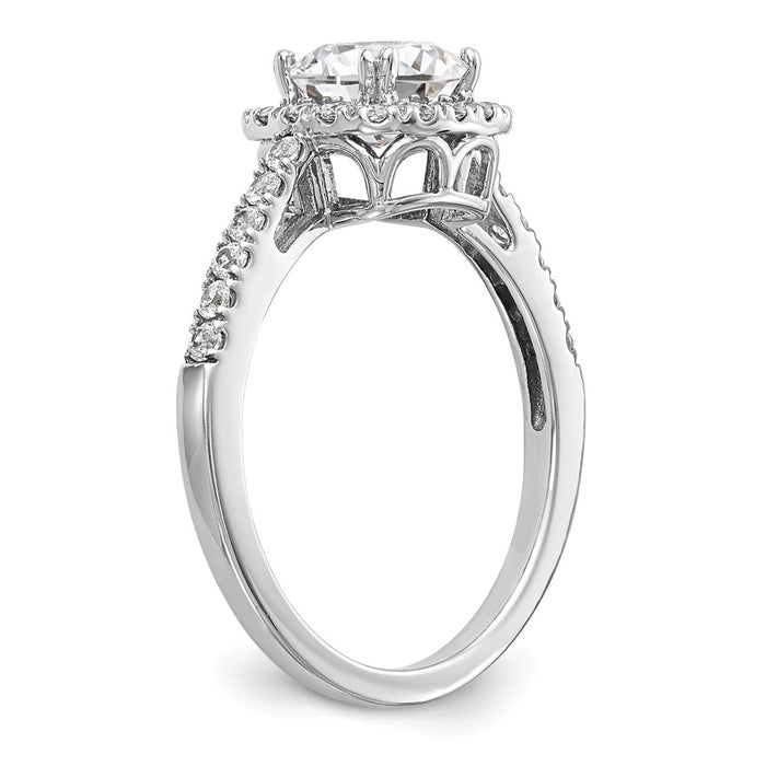 Exclusive 14K White Gold Halo Engagement Ring - 3/8 Carat Diamonds, 1 Carat Setting-6
