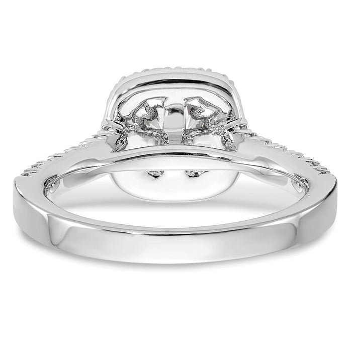 Exclusive 14K White Gold Halo Engagement Ring - 1/2 Carat Cushion, 3/4 Carat Total Weight-5