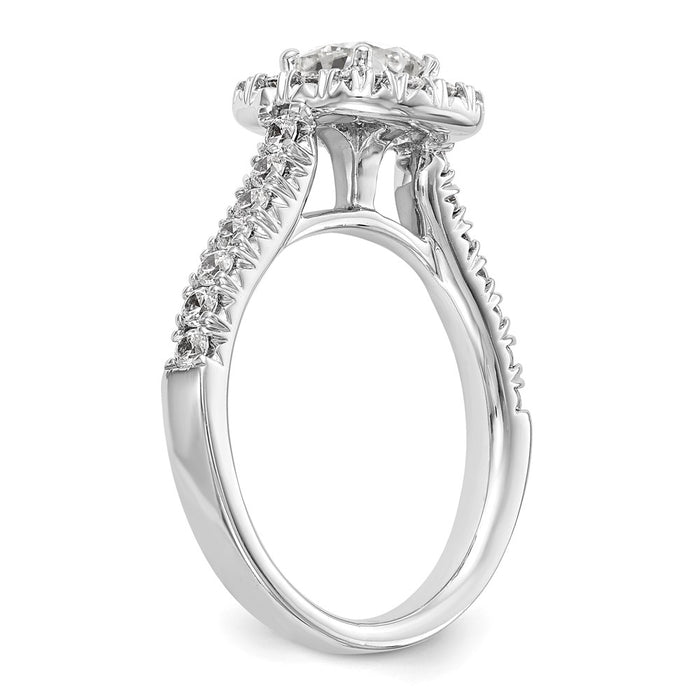 Exclusive 14K White Gold Halo Engagement Ring - 1/2 Carat Cushion, 3/4 Carat Total Weight-6
