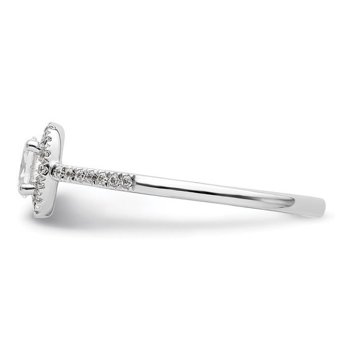 Exclusive 14K White Gold Halo Semi-Mount Engagement Ring - 1/4 Carat Oval & Diamond Accents-3