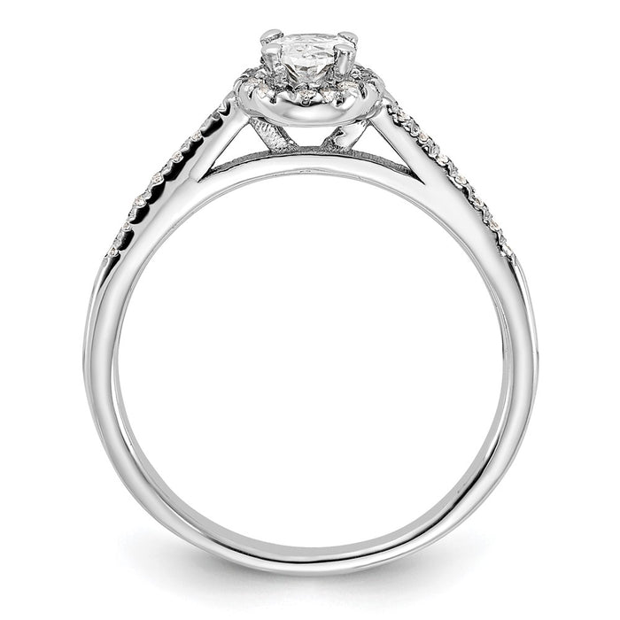 Buy 14K White Gold Halo Engagement Ring, 1/2 Carat Oval Center, Stylish Value-2