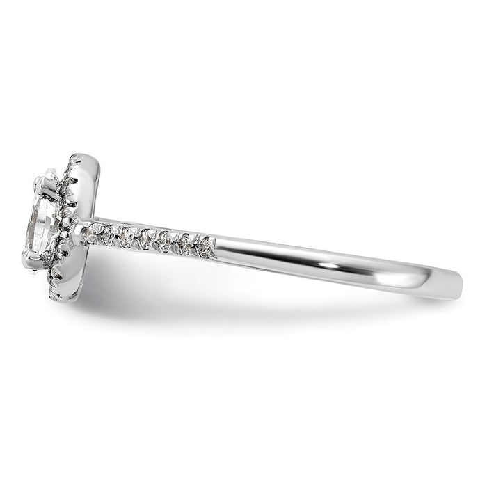 Buy 14K White Gold Halo Engagement Ring, 1/2 Carat Oval Center, Stylish Value-3