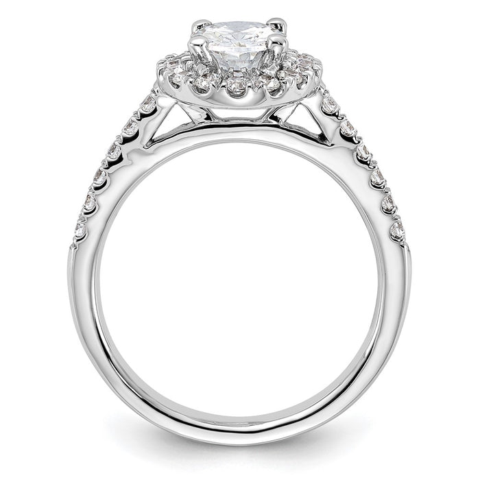 Buy Exclusive 14K White Gold Halo Semi-Mount Engagement Ring - 1 Carat Oval-2