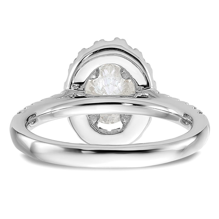 Buy Exclusive 14K White Gold Halo Semi-Mount Engagement Ring - 1 Carat Oval-5