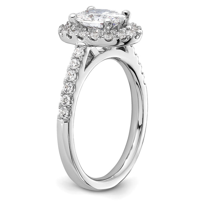 Buy Exclusive 14K White Gold Halo Semi-Mount Engagement Ring - 1 Carat Oval-6