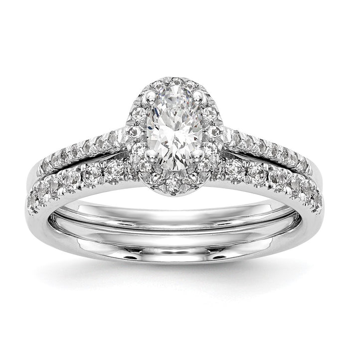 Buy Exclusive 14K White Gold Halo Semi-Mount Engagement Ring - 1 Carat Oval-7