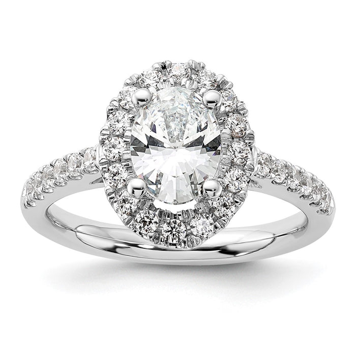Buy Exclusive 14K White Gold Halo Semi-Mount Engagement Ring - 1 Carat Oval-1