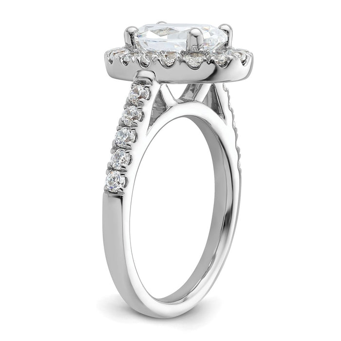 Buy Exclusive 14K White Gold Halo Engagement Ring for 2 Carat Oval Center-6