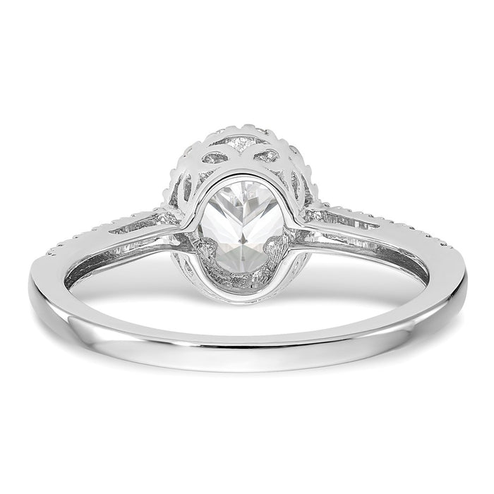 High-quality 14K White Gold Halo Semi-Mount Engagement Ring, 1/4 Carat Diamonds, Stylish Design for 1 Carat Oval Center Stone-5