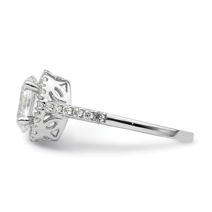 Buy Exclusive 14K White Gold Halo Engagement Ring for 1.25 Carat Oval Center-3