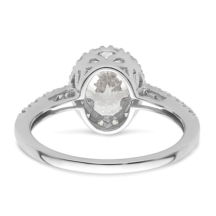 Buy Exclusive 14K White Gold Halo Engagement Ring for 1.25 Carat Oval Center-5