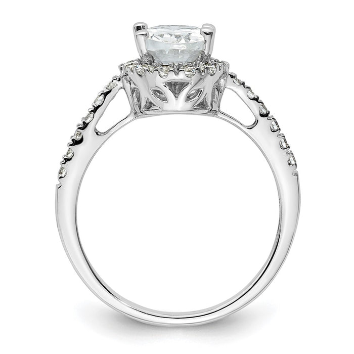 Buy Exclusive 14K White Gold Halo Engagement Ring - 1.5 Carat Oval & Diamond Accents-2