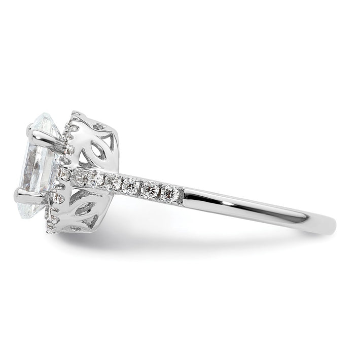 Buy Exclusive 14K White Gold Halo Engagement Ring - 1.5 Carat Oval & Diamond Accents-3