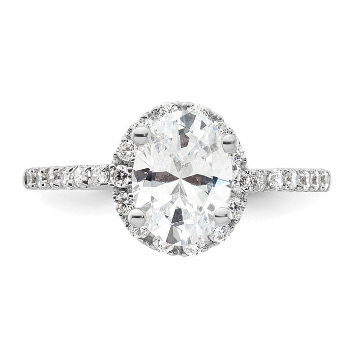 Buy Exclusive 14K White Gold Halo Engagement Ring - 1.5 Carat Oval & Diamond Accents-4