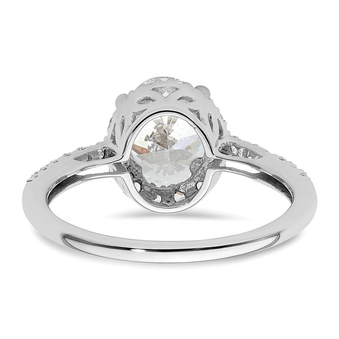 Buy Exclusive 14K White Gold Halo Engagement Ring - 1.5 Carat Oval & Diamond Accents-5