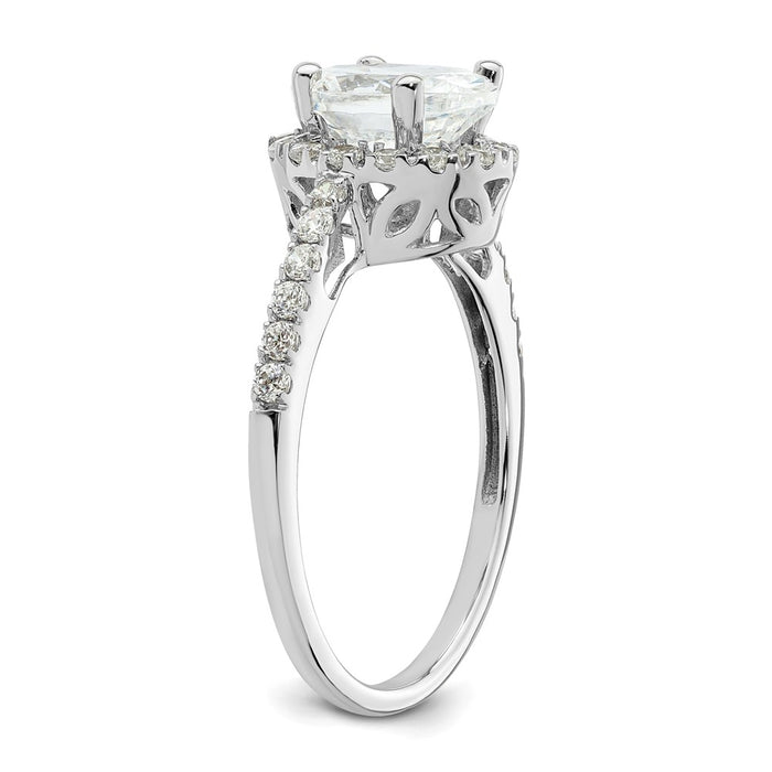 Buy Exclusive 14K White Gold Halo Engagement Ring - 1.5 Carat Oval & Diamond Accents-6