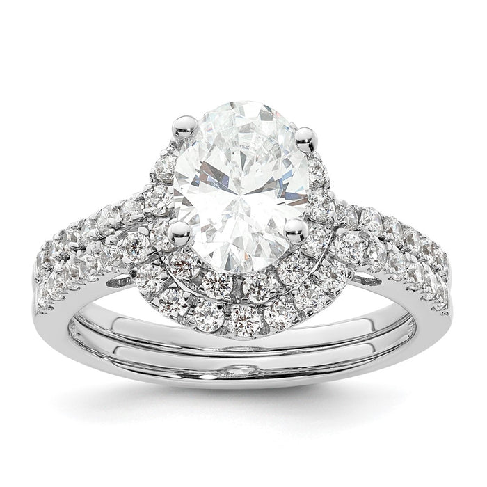 Buy Exclusive 14K White Gold Halo Engagement Ring - 1.5 Carat Oval & Diamond Accents-7