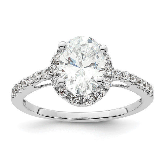 Buy Exclusive 14K White Gold Halo Engagement Ring - 1.5 Carat Oval & Diamond Accents-1