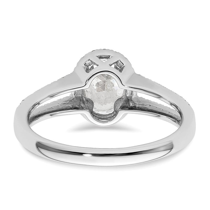 Exclusive 14K White Gold Halo Semi-Mount Ring with 1/3 Carat Diamonds - Luxury Design for 3/4 Carat Oval Center-5