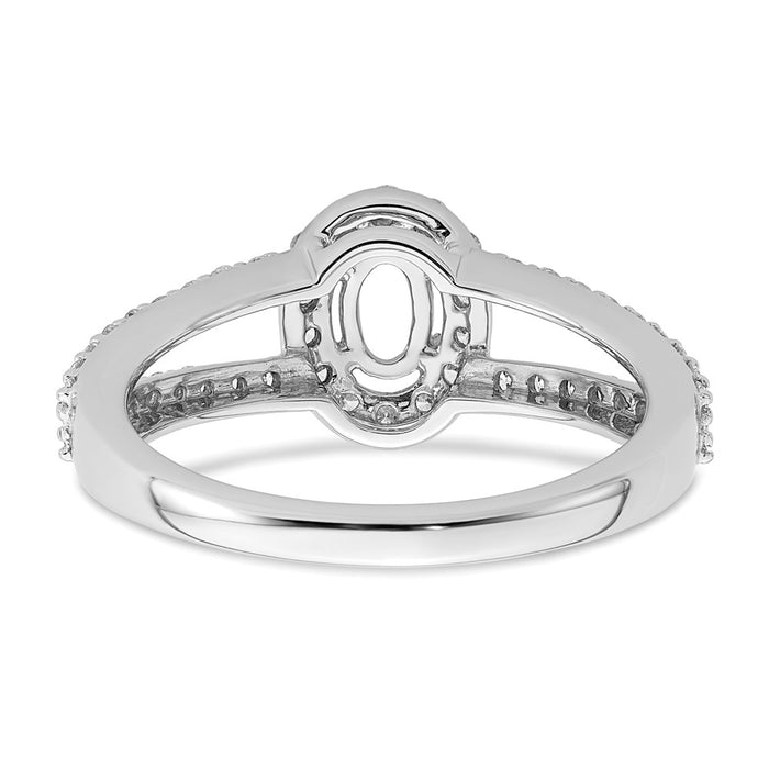 Exclusive 14K White Gold Halo Semi-Mount Engagement Ring for 1/2 Carat Oval-5
