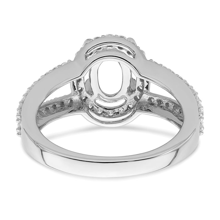 High-Quality 14K White Gold Halo Engagement Ring for 2 Carat Oval Center-5