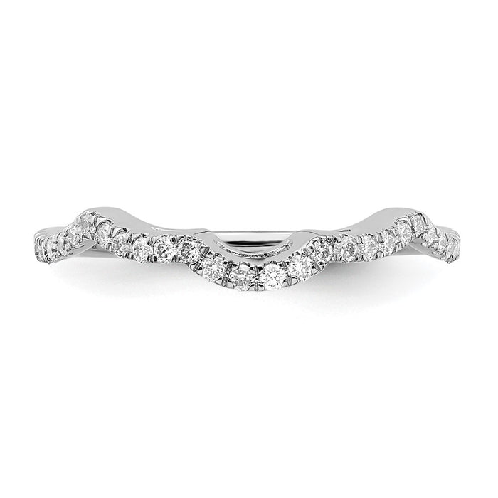 Buy Stylish 14K White Gold 1/4 Carat Diamond Contoured Wedding Band-4