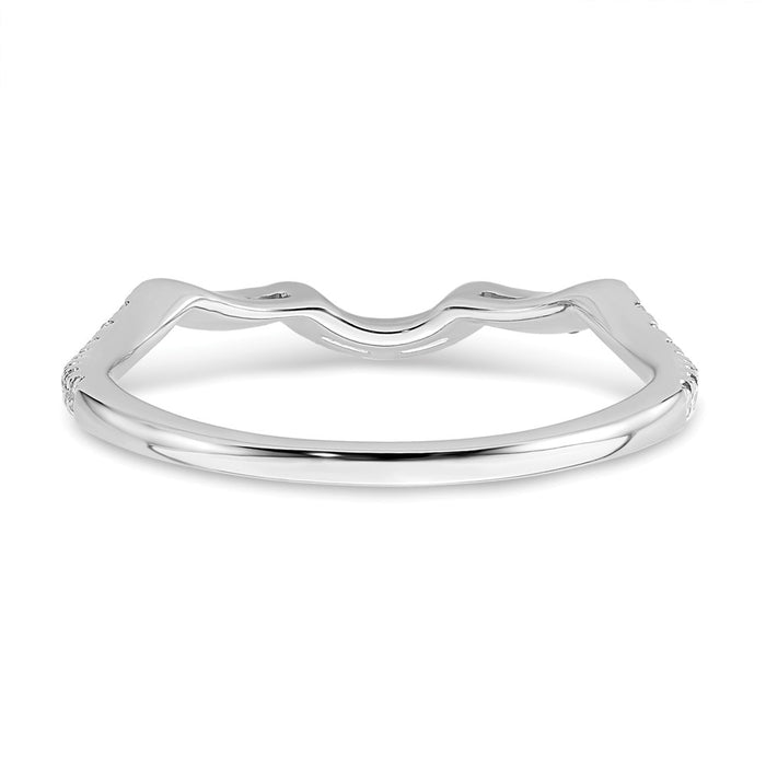 Buy Stylish 14K White Gold 1/4 Carat Diamond Contoured Wedding Band-5