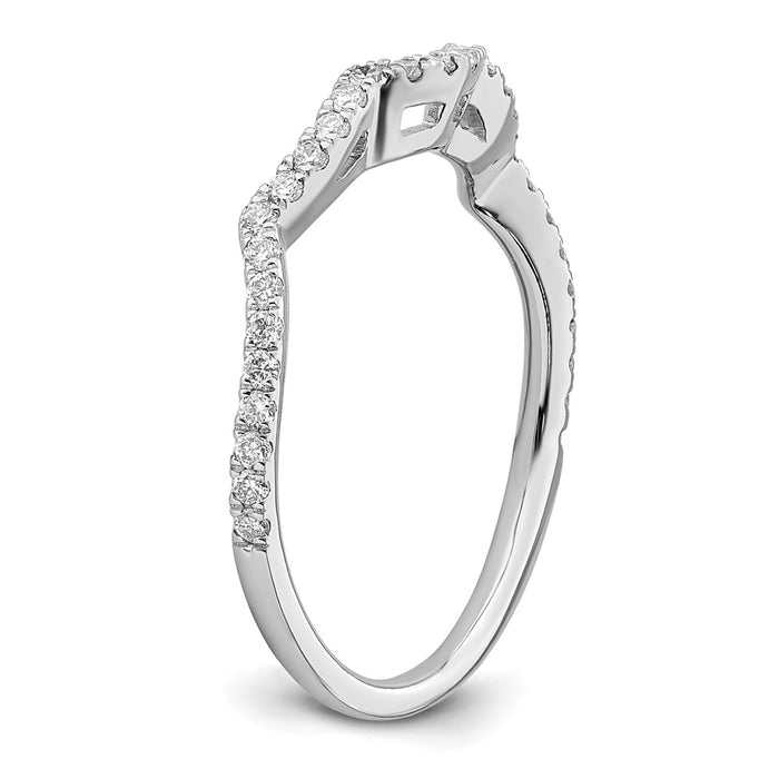 Buy Stylish 14K White Gold 1/4 Carat Diamond Contoured Wedding Band-6