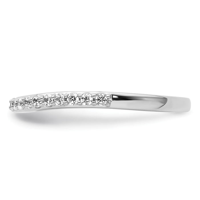 High-Quality 14K White Gold Contoured Wedding Band - 1/3 Carat Diamond Value-3