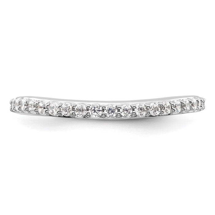 High-Quality 14K White Gold Contoured Wedding Band - 1/3 Carat Diamond Value-4