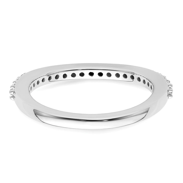 High-Quality 14K White Gold Contoured Wedding Band - 1/3 Carat Diamond Value-5
