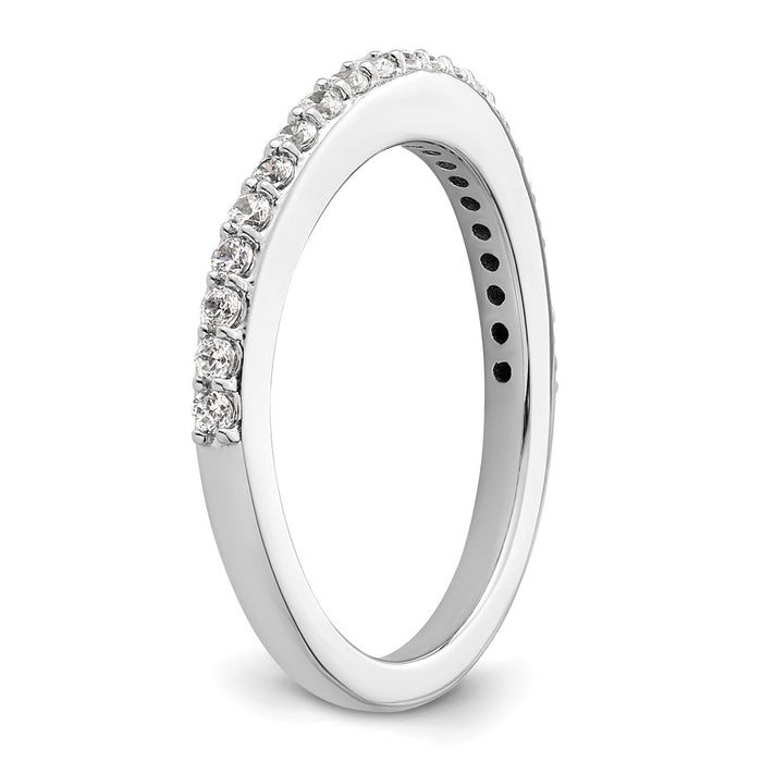 High-Quality 14K White Gold Contoured Wedding Band - 1/3 Carat Diamond Value-6