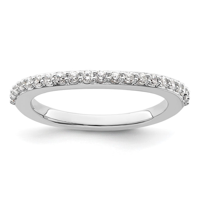 High-Quality 14K White Gold Contoured Wedding Band - 1/3 Carat Diamond Value-1
