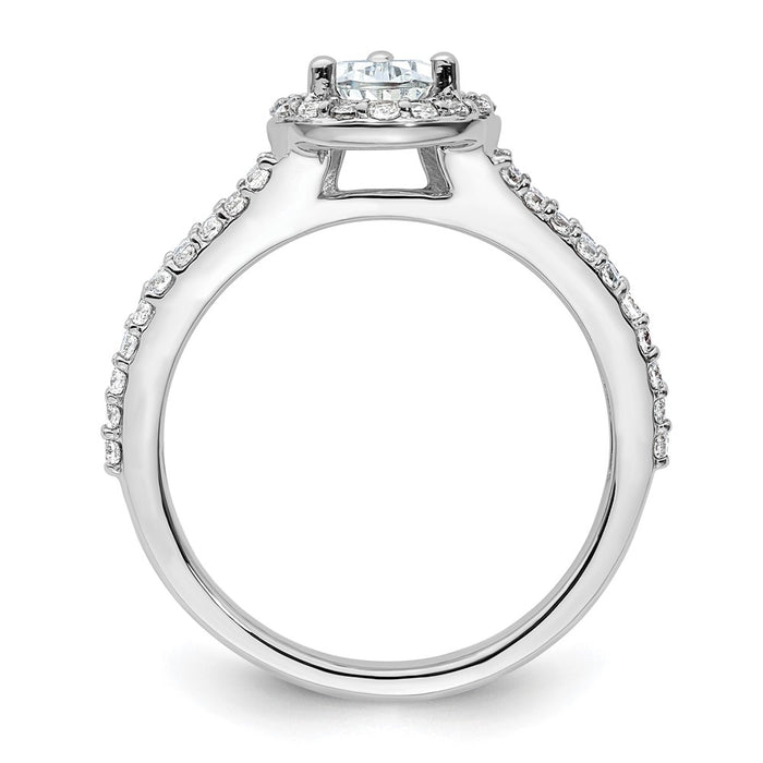 Buy Exclusive 14K White Gold Halo Engagement Ring, 3/4 Carat Pear Center, Stylish Accents-2